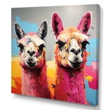 Colorful Enchanting Popart Alpacas portrait - Abstract Canvas Wall Art