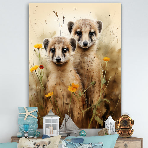 Otters meadow blooms Playtime - Marine Animals Living Room Wall Art