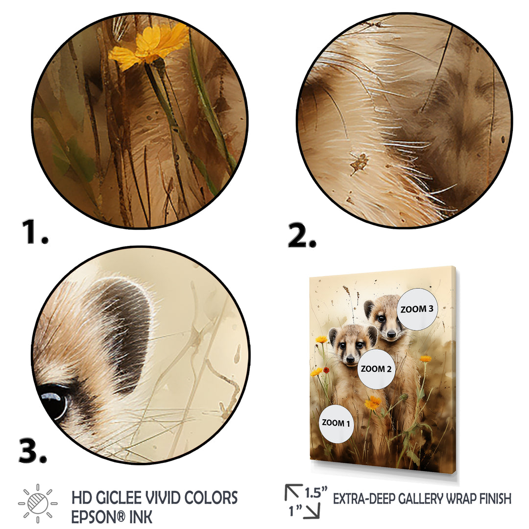 Otters meadow blooms Playtime - Marine Animals Living Room Wall Art
