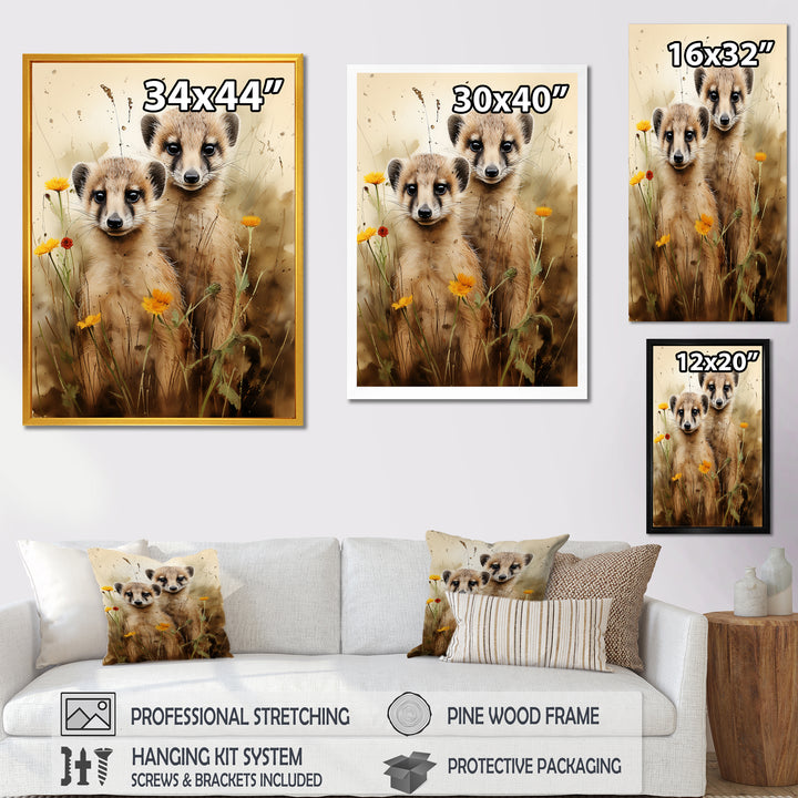 Otters meadow blooms Playtime - Marine Animals Living Room Wall Art