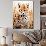 Cheetahs Tranquil meadow portrait - Cheetah Bedroom Wall Art