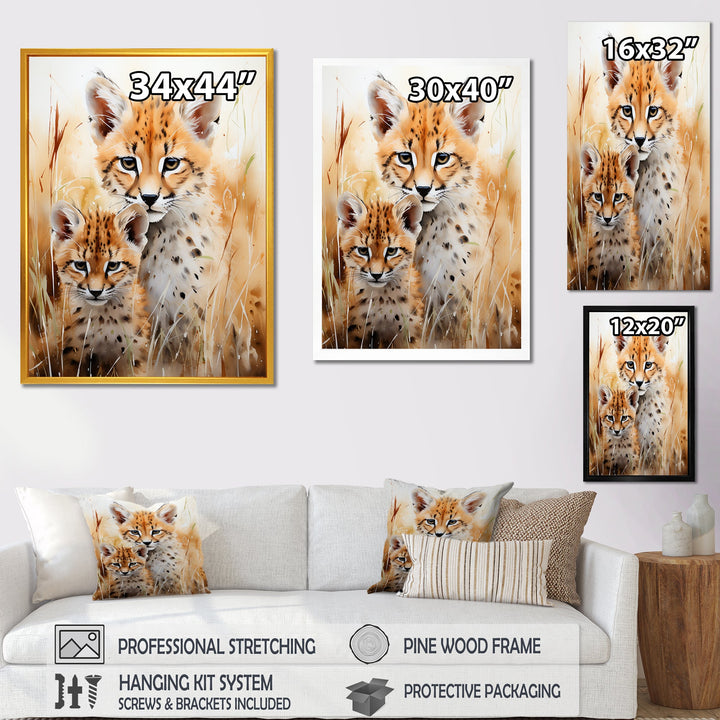 Cheetahs Tranquil meadow portrait - Cheetah Bedroom Wall Art