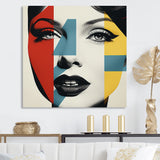 Pop Art Runway woman Portrait - Raven Canvas Wall Art