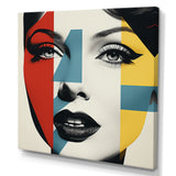 Pop Art Runway woman Portrait - Raven Canvas Wall Art