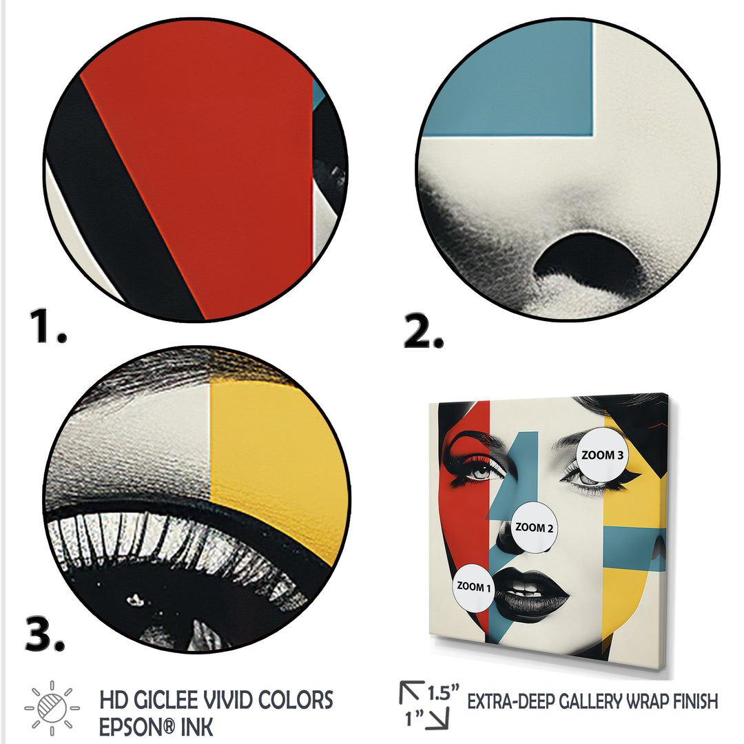 Pop Art Runway woman Portrait - Raven Canvas Wall Art