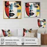 Pop Art Runway woman Portrait - Raven Canvas Wall Art