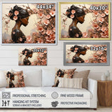 Gold and pink African american floral dance - Fashion Canvas Wall Art