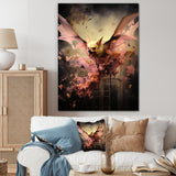 Abstract Pink and Black Bat Elegance - Bat Wall Decor