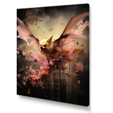 Abstract Pink and Black Bat Elegance - Bat Wall Decor