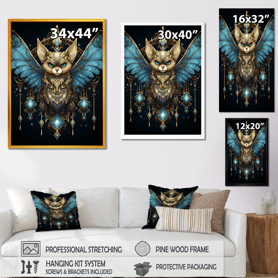 Cubist Night Sky bat - Bat Wall Art Prints