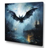 Impressionist Moonlit Bat Flight - Black Animal Nursery Wall Art