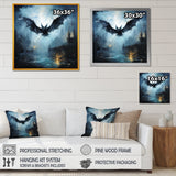 Impressionist Moonlit Bat Flight - Black Animal Nursery Wall Art