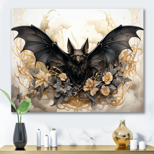 Minimalist Bat Silhouette - Black Bat Wall Art