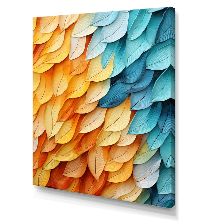 Colorful blue and yellow feathers - Feathers Home Decor Art