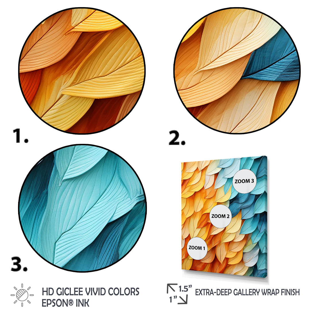Colorful blue and yellow feathers - Feathers Home Decor Art