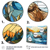 Enchanting beaver mosaic - Blue Beaver Wall Art