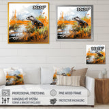 Enchanting beaver swim - Nursery Teddy Bear Large Canvas Wall Art