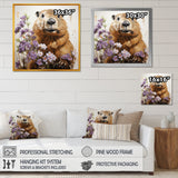 Brown Tranquil Wetland Beaver blooms - Nursery Teddy Bear Bedroom Wall Art