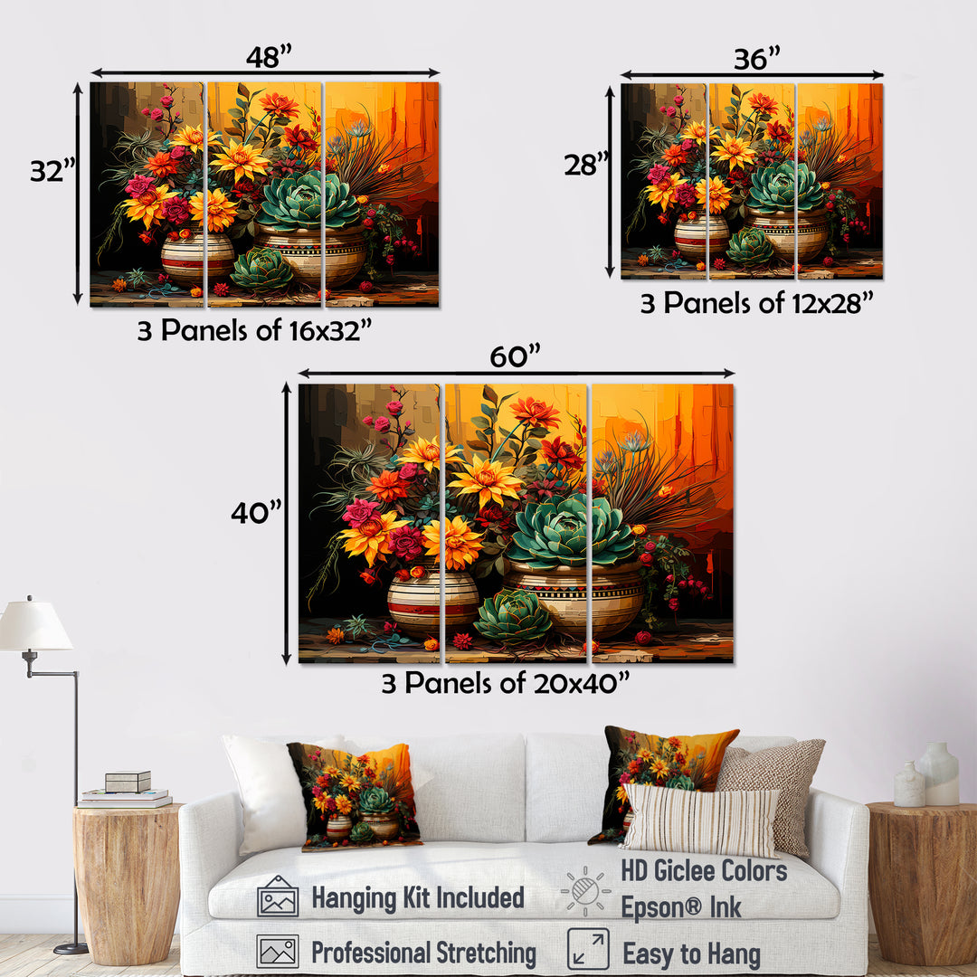Boho mexican Pottery blooms - Multi-Panels