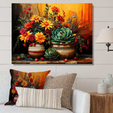 Boho mexican Pottery blooms - Geometric Canvas Wall Art