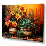 Boho mexican Pottery blooms - Geometric Canvas Wall Art