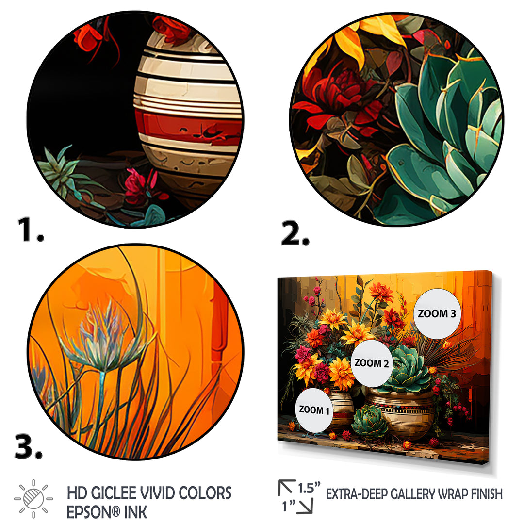 Boho mexican Pottery blooms - Multi-Panels