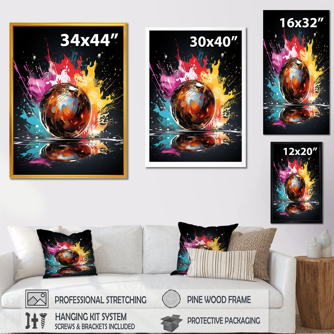 Pink Lively Bowling Lane - Bowling Canvas Wall Art