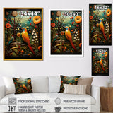 Abstract woodpecker bird flower at night - Bird Wall Decor