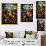 Abstract woodpecker bird flower at night - Bird Wall Decor