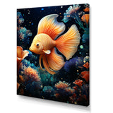 Abstract Ocean Dance - Orange Butterfly Fish Wall Art