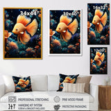 Abstract Ocean Dance - Orange Butterfly Fish Wall Art