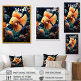 Abstract Ocean Dance - Orange Butterfly Fish Wall Art