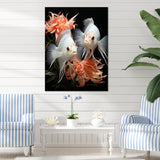 Coral Classical Butterfly fish Symphony - Coral Butterfly Fish Wall Art