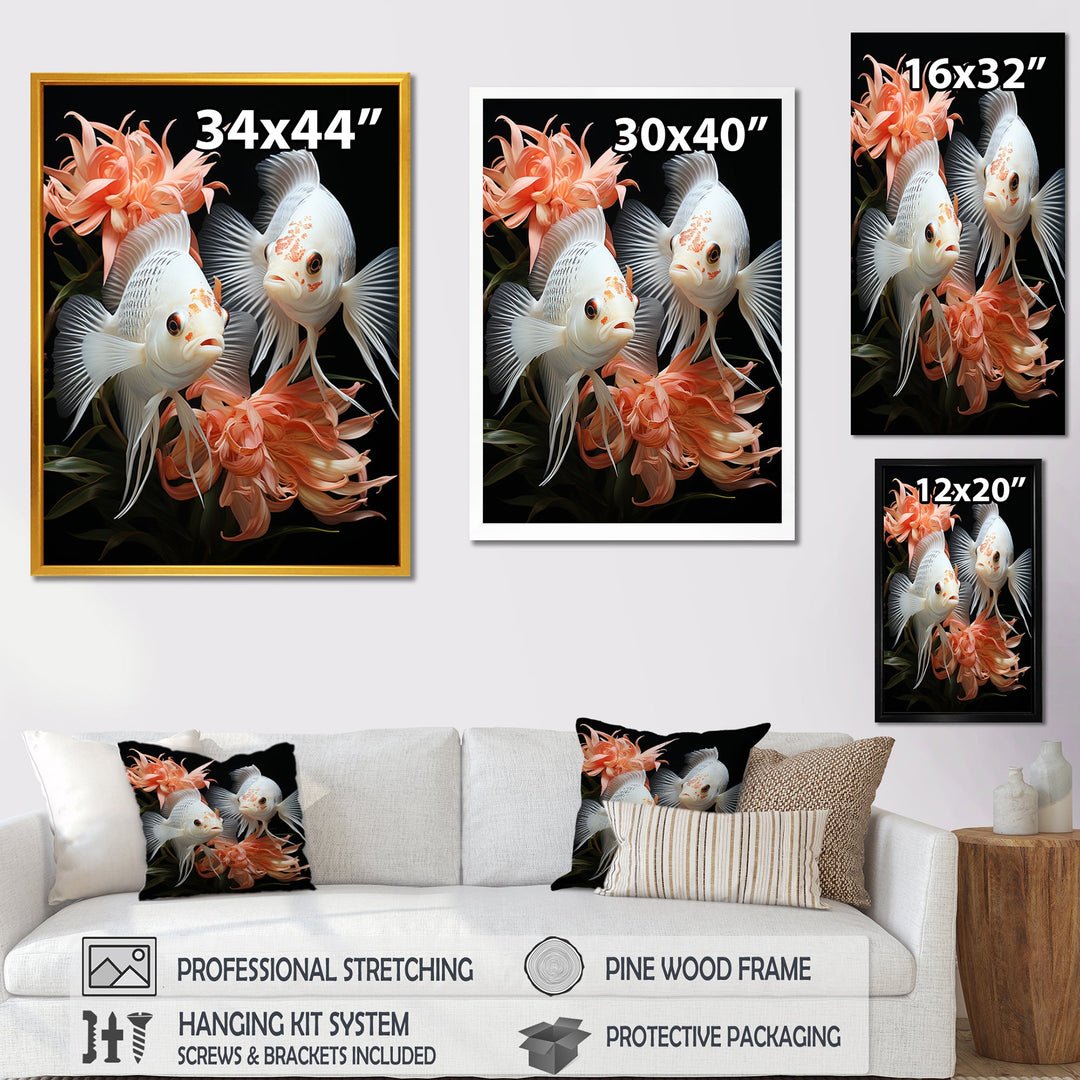 Coral Classical Butterfly fish Symphony - Coral Butterfly Fish Wall Art