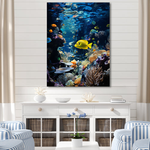 Blue butterfly fish Marine Grace - Butterfly Fish Bedroom Wall Art