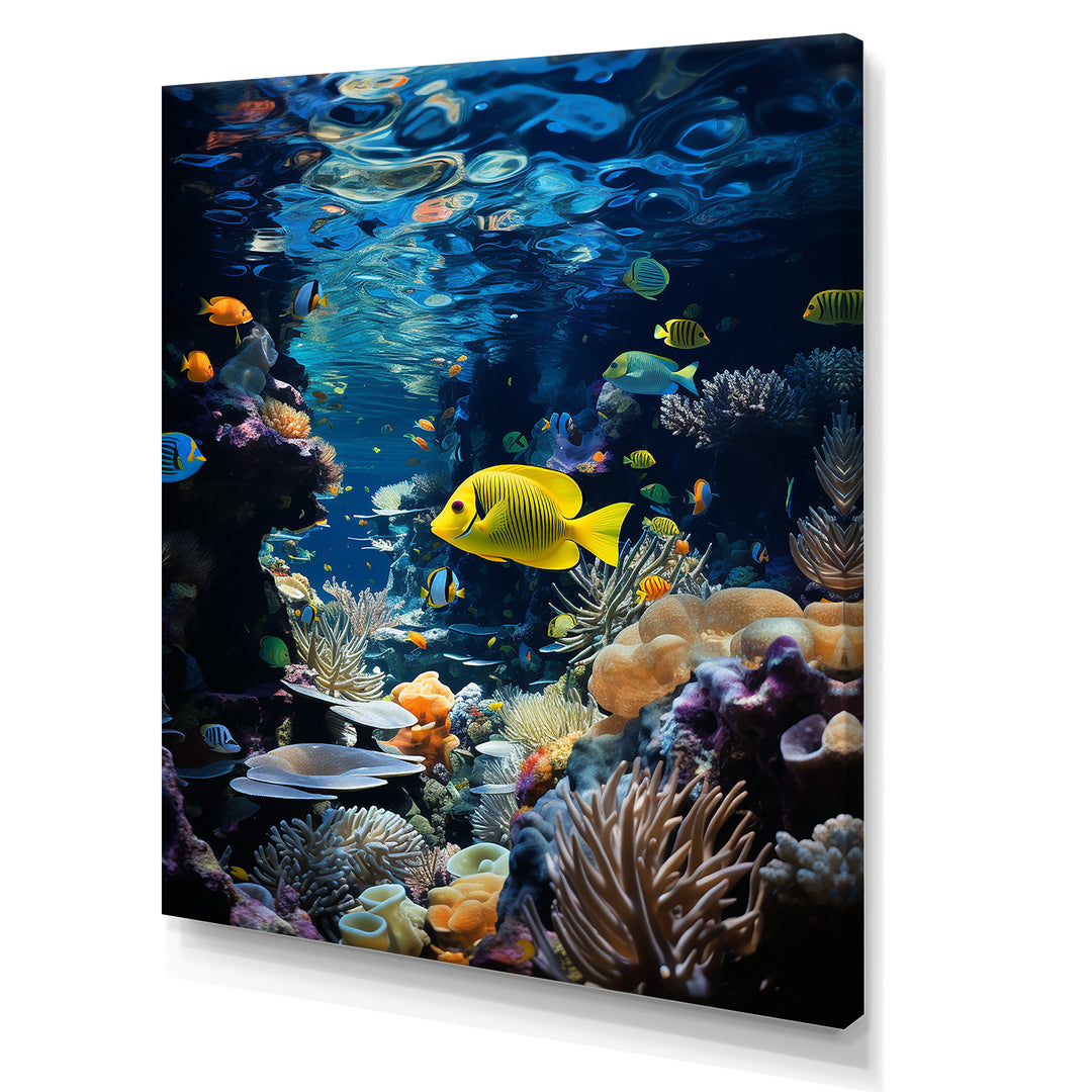 Blue butterfly fish Marine Grace - Butterfly Fish Bedroom Wall Art