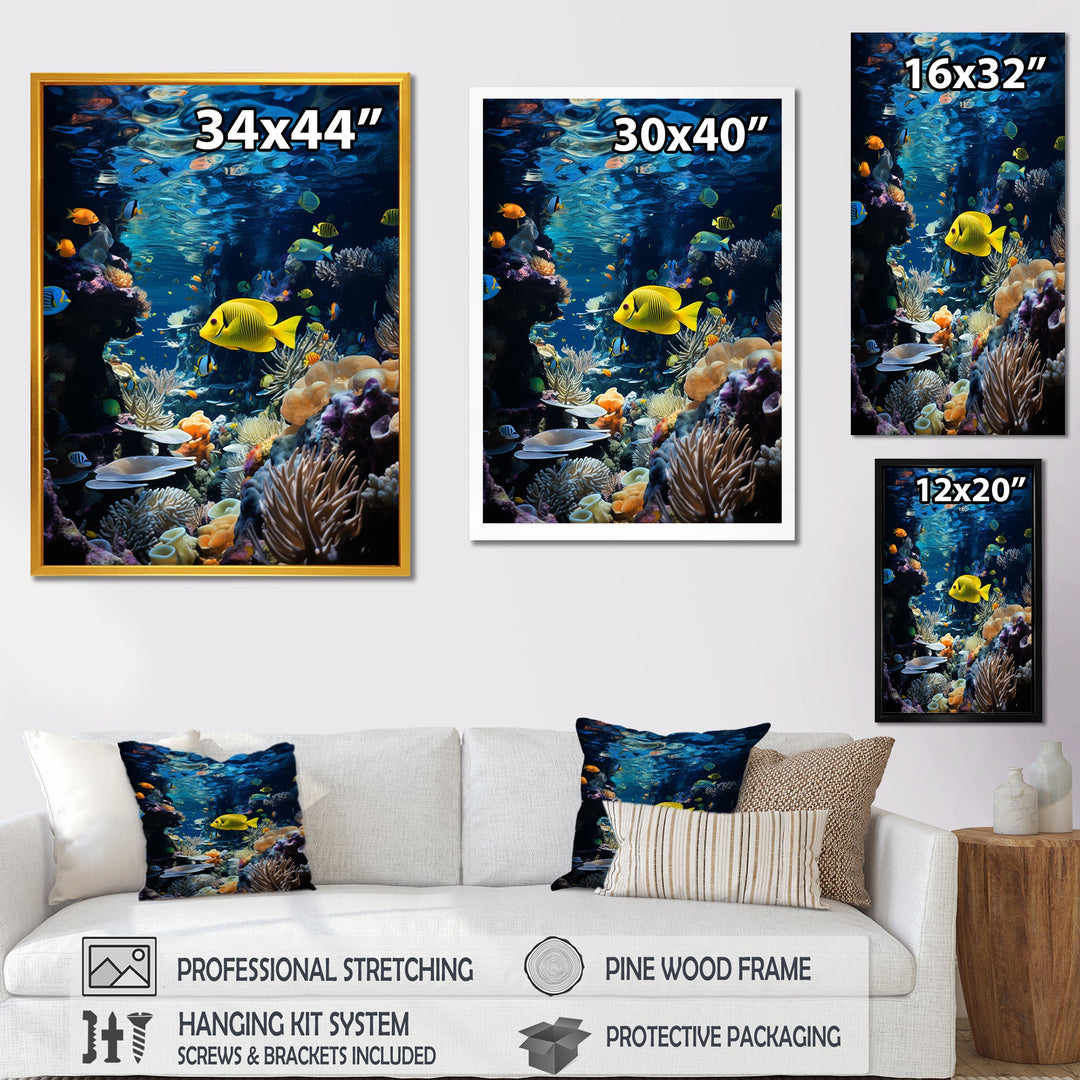 Blue butterfly fish Marine Grace - Butterfly Fish Bedroom Wall Art