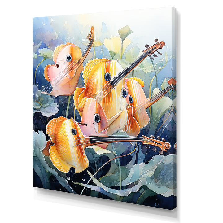 Orange butterfly fish melodic music - Butterfly Fish Canvas Wall Art
