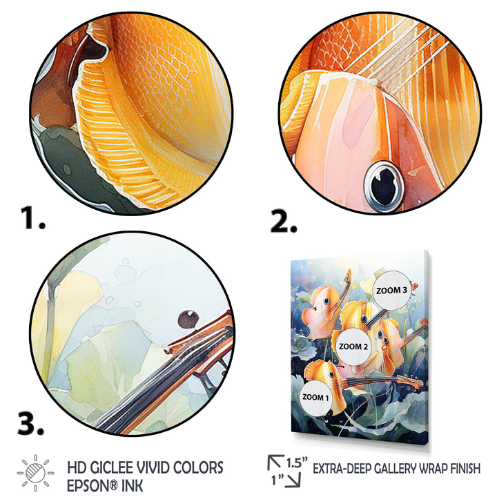 Orange butterfly fish melodic music - Butterfly Fish Canvas Wall Art