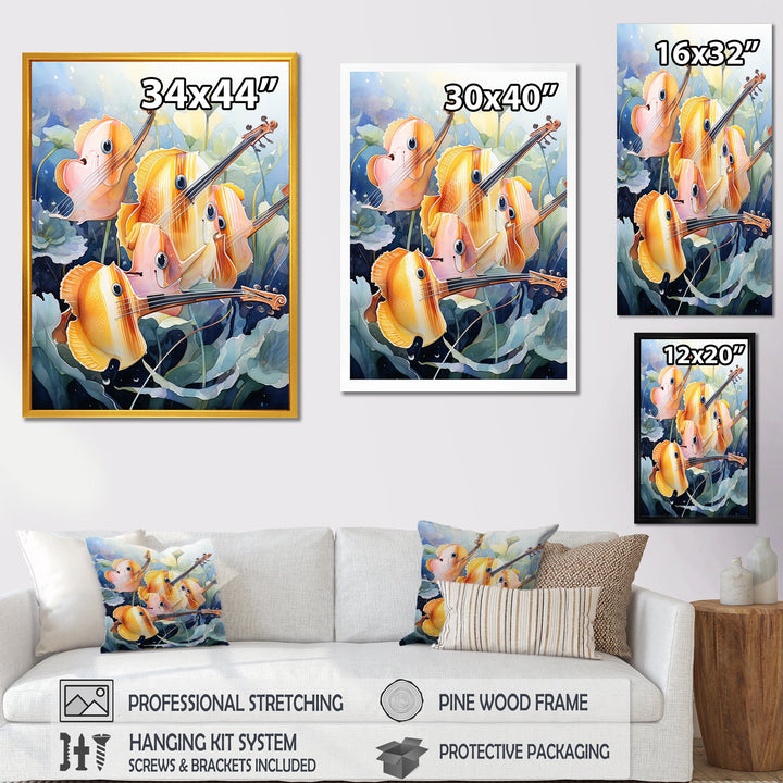 Orange butterfly fish melodic music - Butterfly Fish Canvas Wall Art