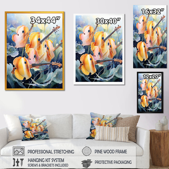 Orange butterfly fish melodic music - Butterfly Fish Canvas Wall Art
