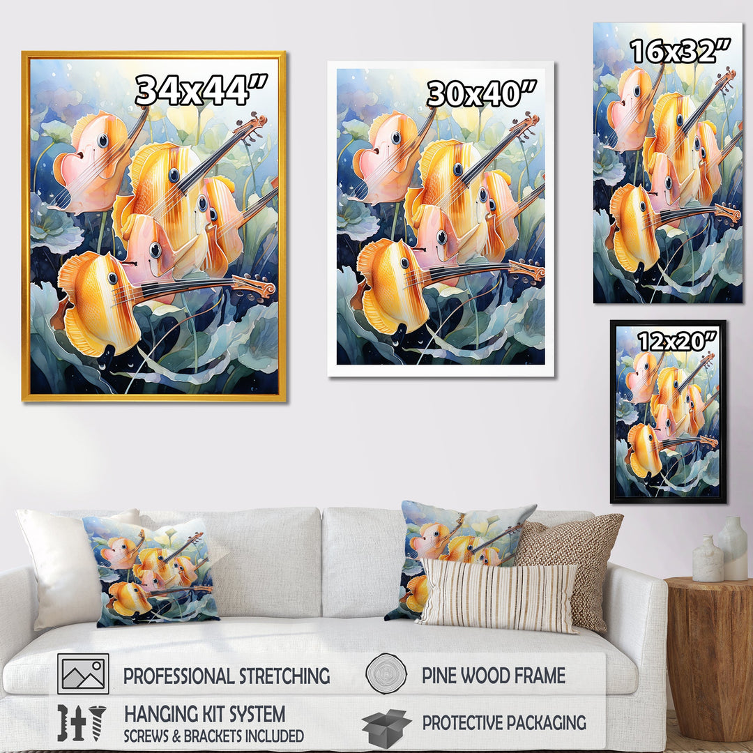 Orange butterfly fish melodic music - Butterfly Fish Canvas Wall Art