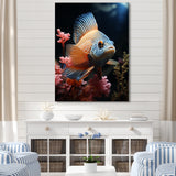 Coral Butterfly Fish expedition - Blue Butterfly Fish Wall Art