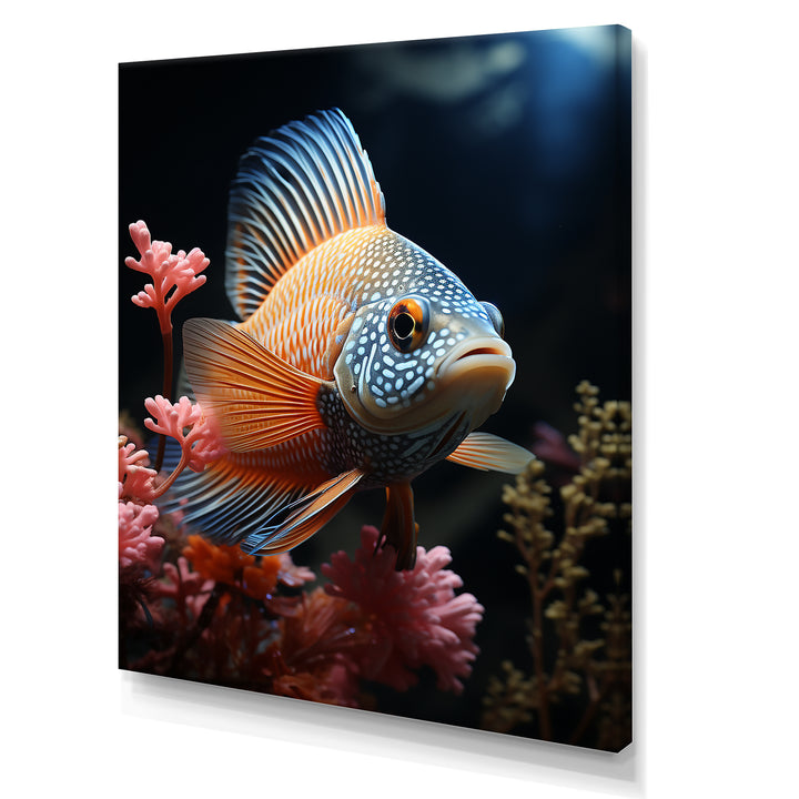 Coral Butterfly Fish expedition - Blue Butterfly Fish Wall Art