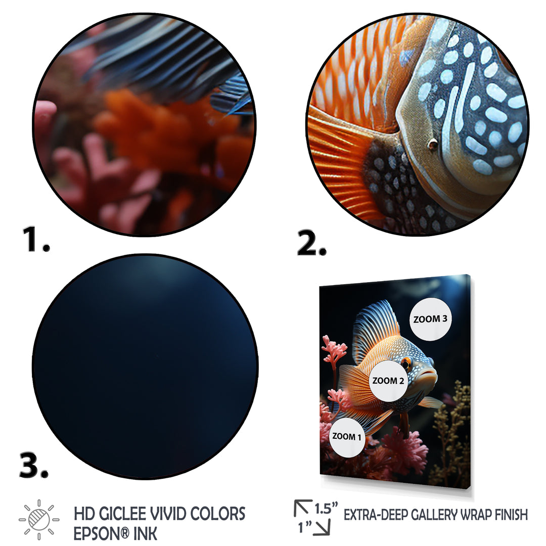 Coral Butterfly Fish expedition - Blue Butterfly Fish Wall Art