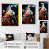 Coral Butterfly Fish expedition - Blue Butterfly Fish Wall Art