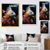 Coral Butterfly Fish expedition - Blue Butterfly Fish Wall Art