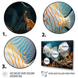 White and blue butterfly fish Wonderland - White Butterfly Fish Wall Art