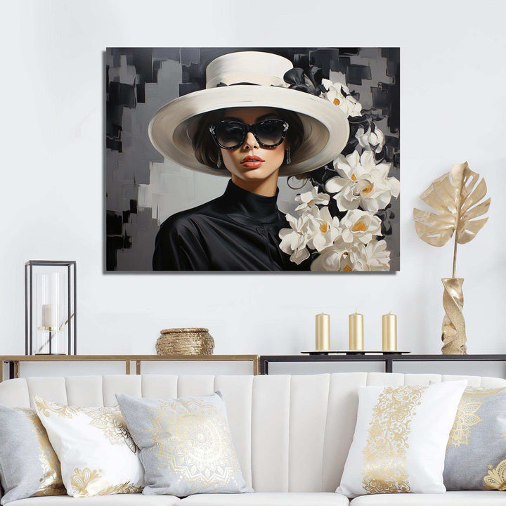 Elegance Portrait in Monochrome fashion IV - Fashion Canvas Wall Art