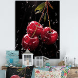 Black and red Cherry Delight 1 - Floral Canvas Wall Art